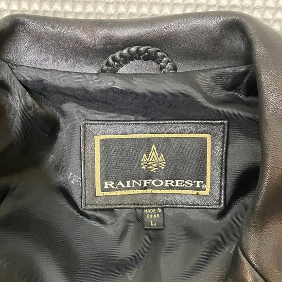 RAINFOREST Black Leather Coat - Picture 5 of 12